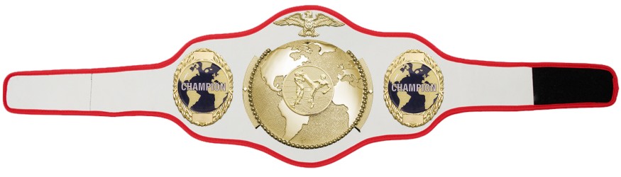 KICKBOXING CHAMPIONSHIP BELT PRO018/KBOG/WLDCHMP/G IN 6 COLOURS